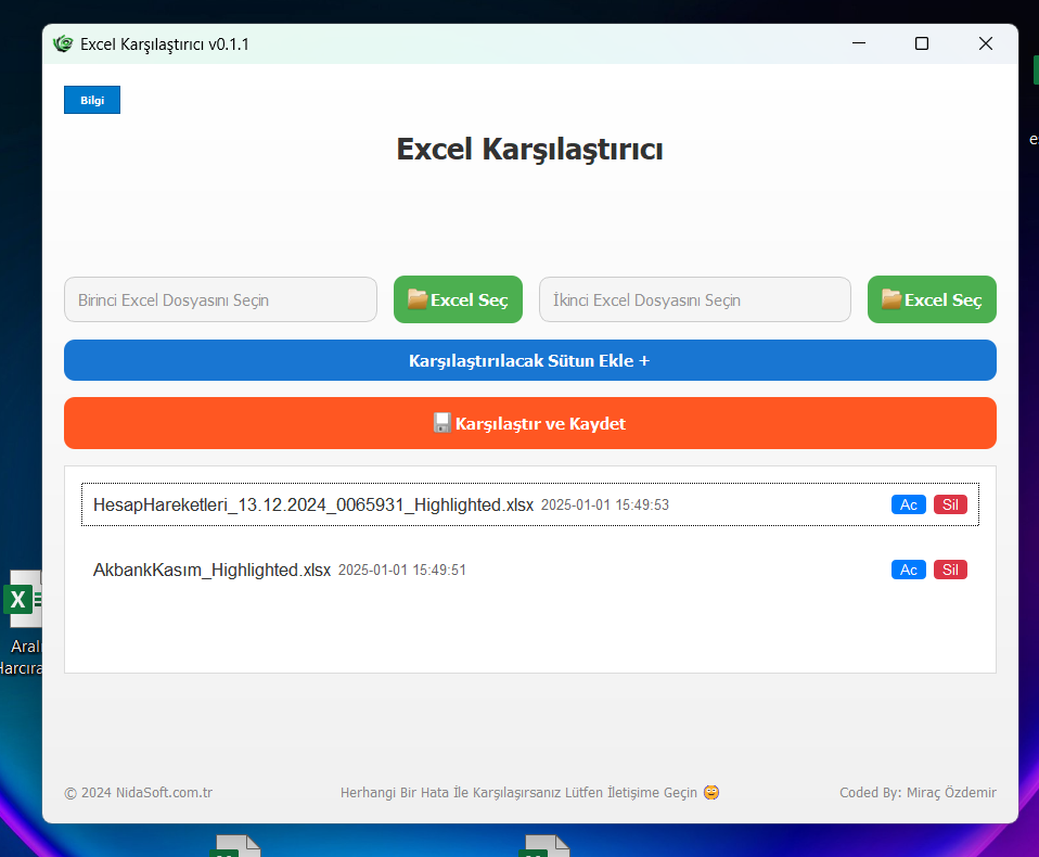 Excel Comparator v0.1